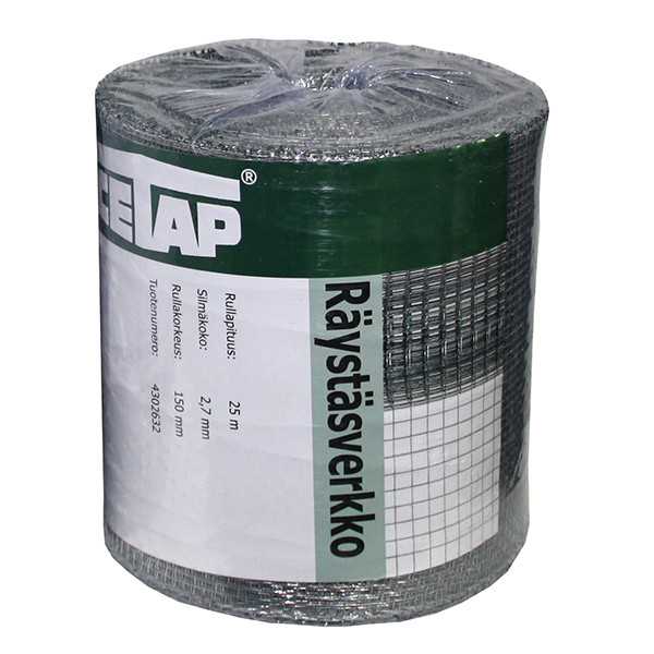 1 - Kudotut verkot Sinkitty 2.7x2.7x0.4mm 150mm x 25m